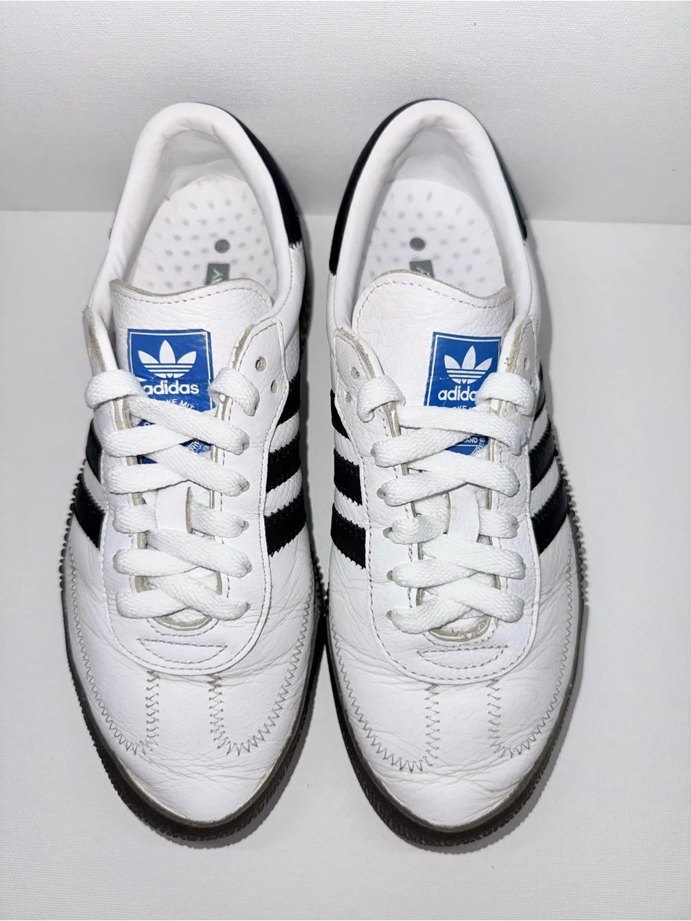 ADIDAS SAMBAROSE /White, Black & Brown Low-Profile Sneakers